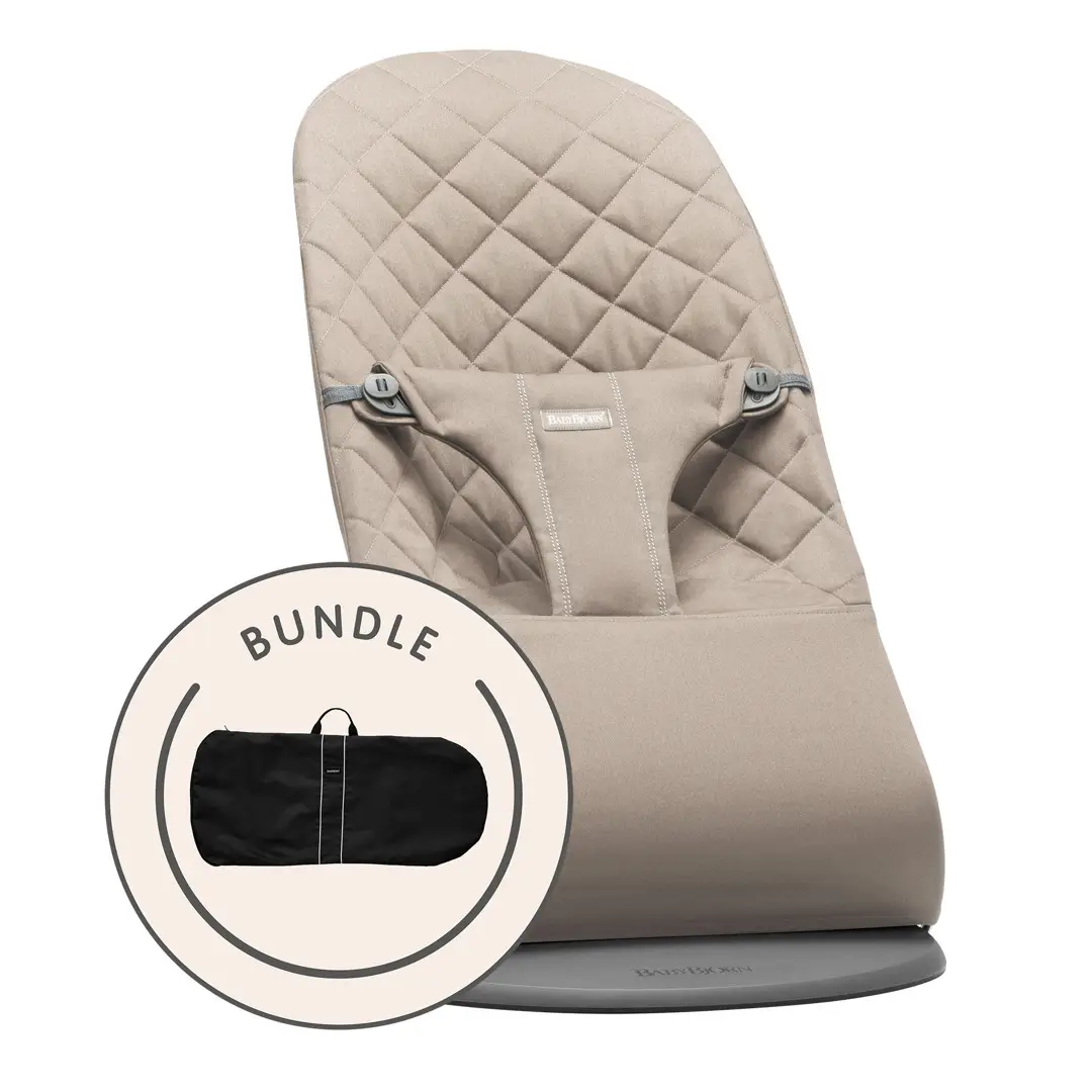 Babybjorn Lehátko Balance Bliss Woven Sand Gray + transportní taška