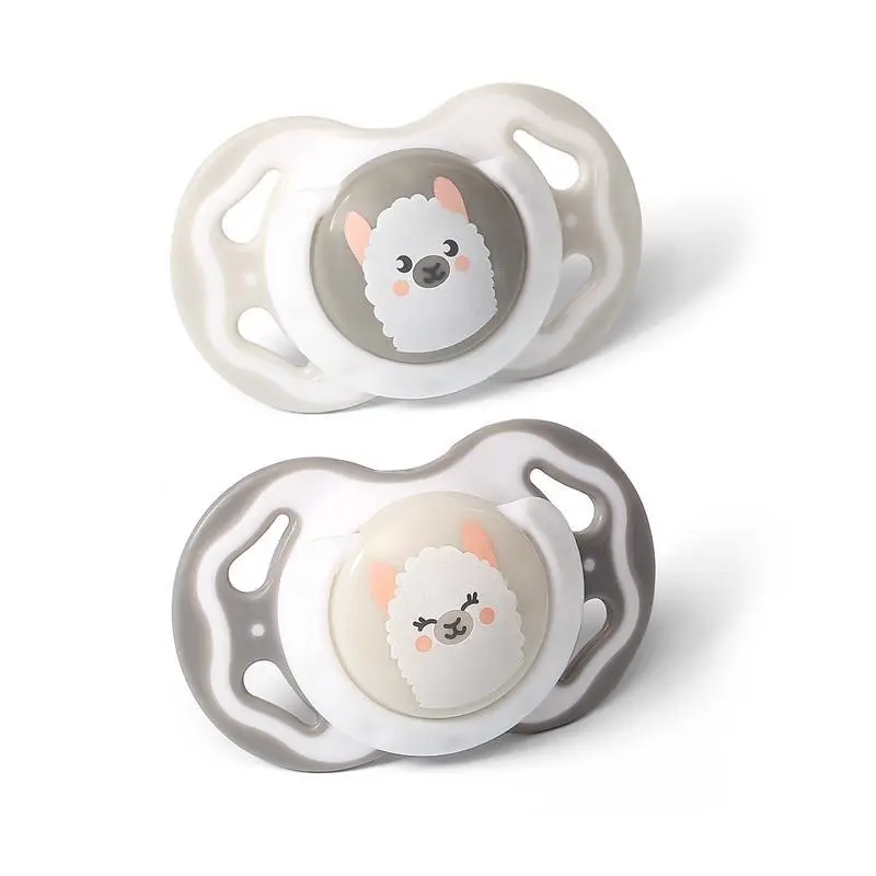 BABYONO Cumlík silikónový 3-6m+ lama 2 ks