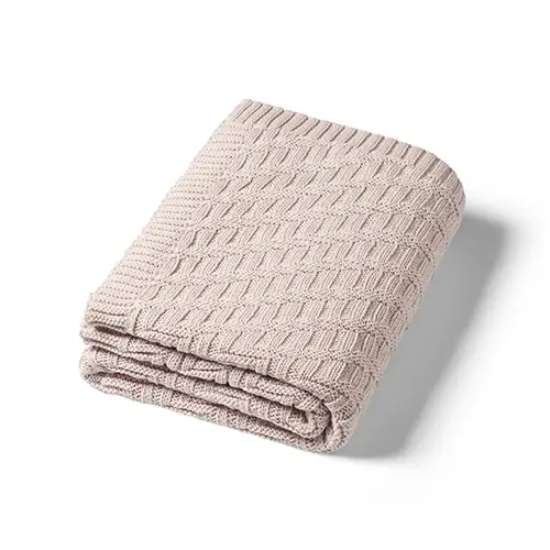 BABYONO Deka z organickej bavlny pletená 75 x 100 cm beige 0m+