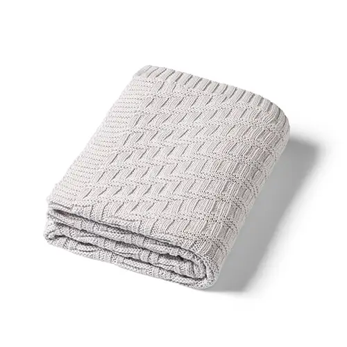 BABYONO Deka z organickej bavlny pletená 75 x 100 cm grey 0m+