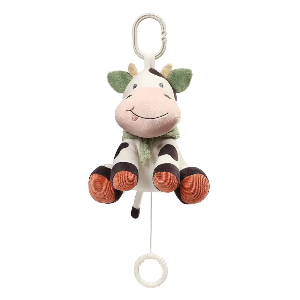 BABYONO Hračka hudobná na C-krúžku Cow Bingo 0m+