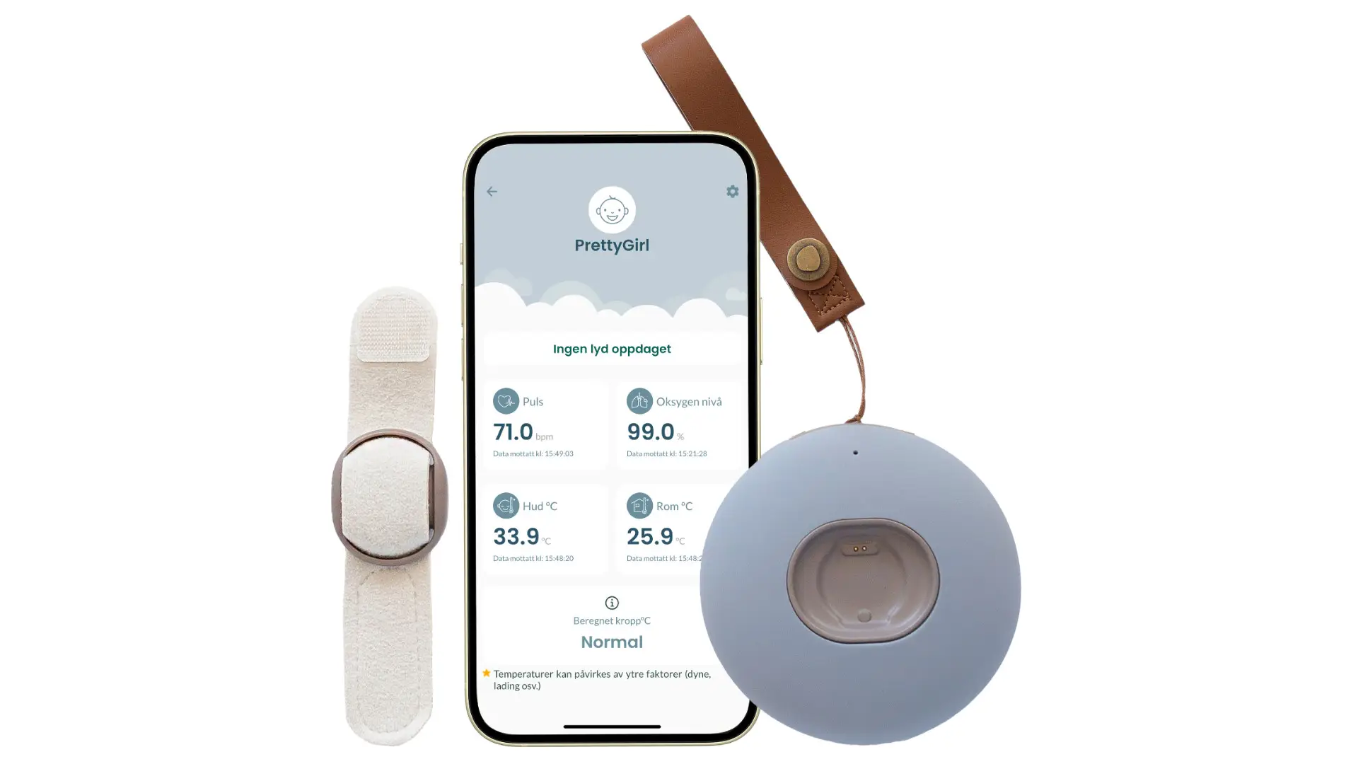 BabySensor Relax Chytrý senzor pre deti 0-5 rokov, pásik na ruku/nohu