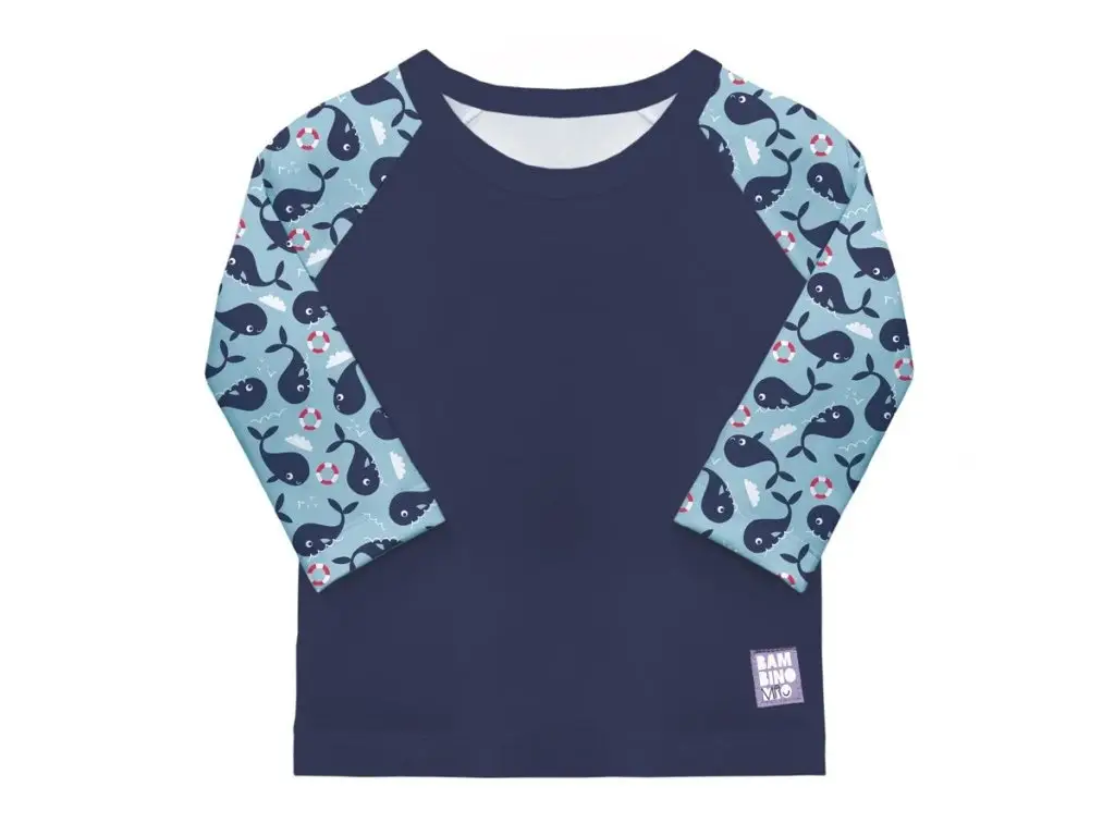 Bambino Mio Bambinomio detské tričko do vody s rukávom Blue Whale, 1-2 roky