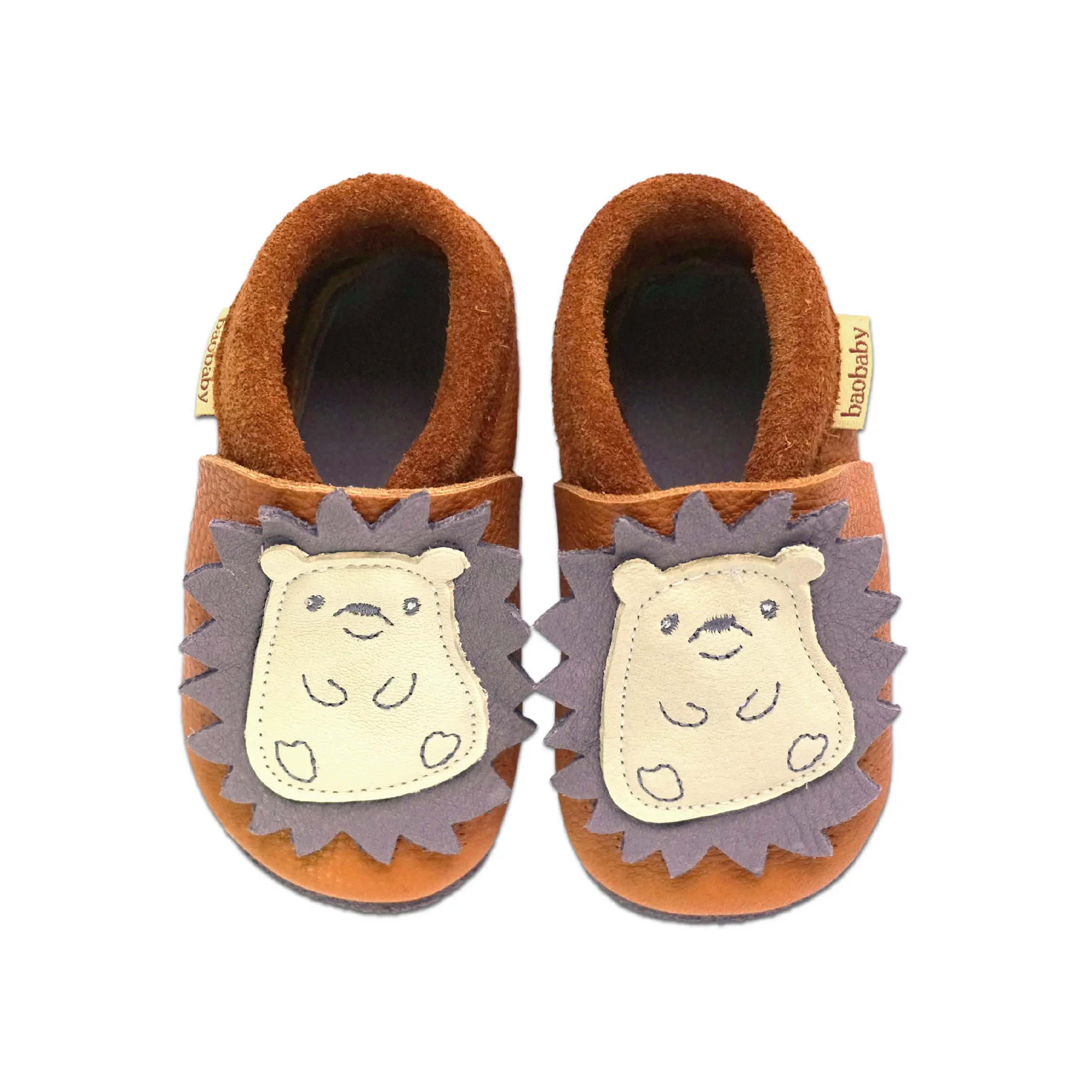 Baobaby Soft Sole capáčky,classic SPIKEY Curry, méďa oranž,M