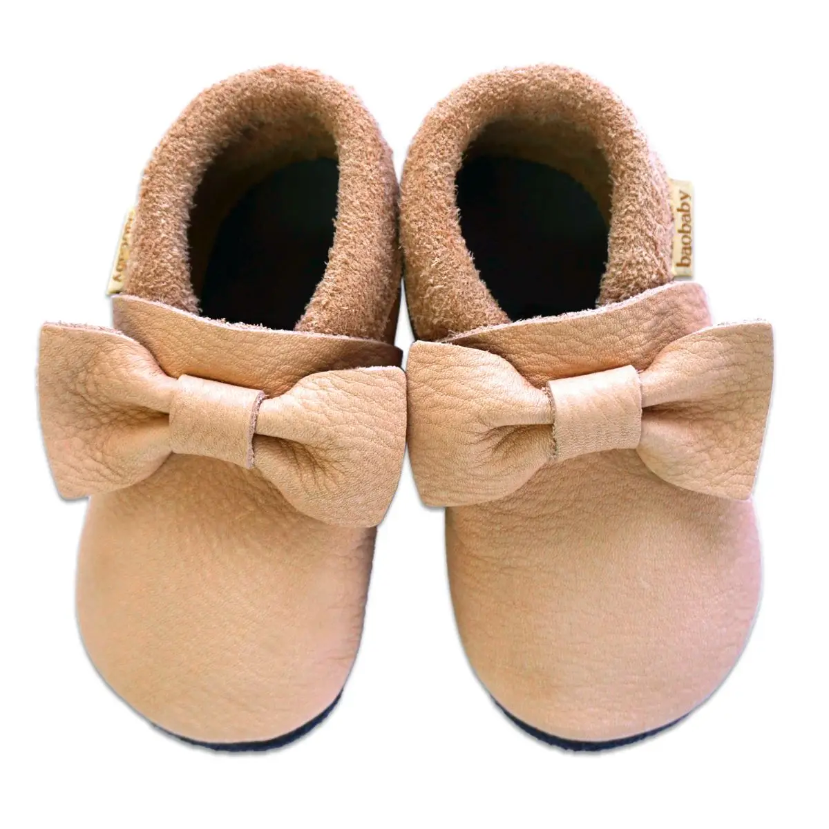 Baobaby Soft Sole capáčky,Pirouettes Powder, pudrová,mašle, L