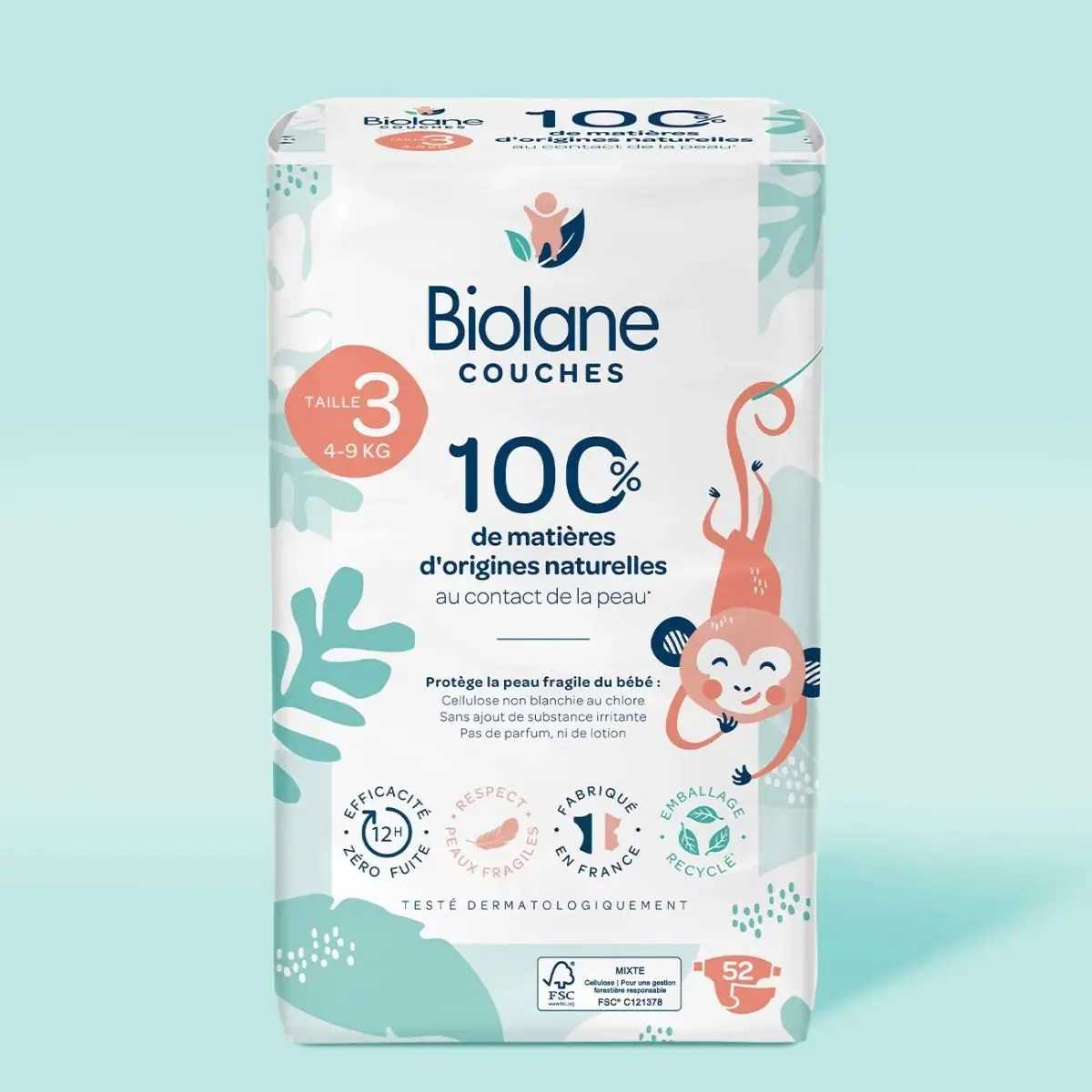 Biolane Ekologické plienky veľkosť 3 (4-9 kg), 52 ks