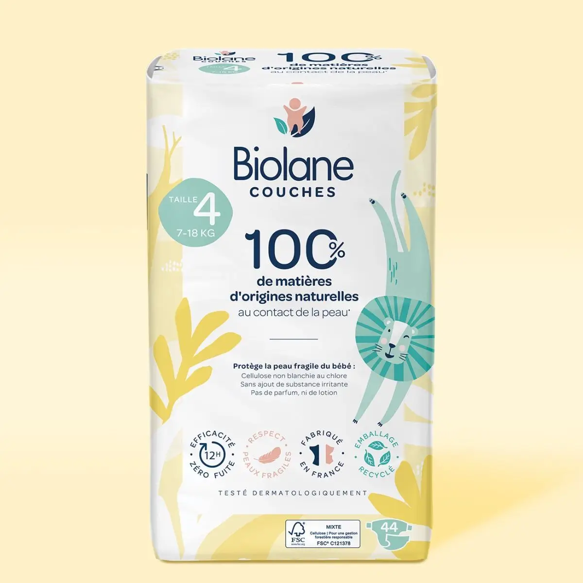 Biolane Ekologické plienky veľkosť 4 (7-18 kg), 44ks