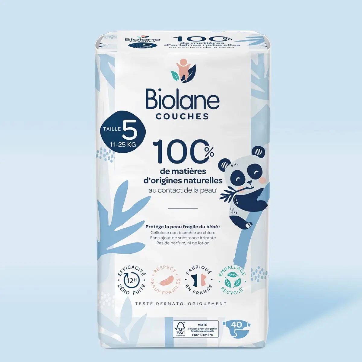 Biolane Ekologické plienky veľkosť 5 (11-25 kg), 40 ks
