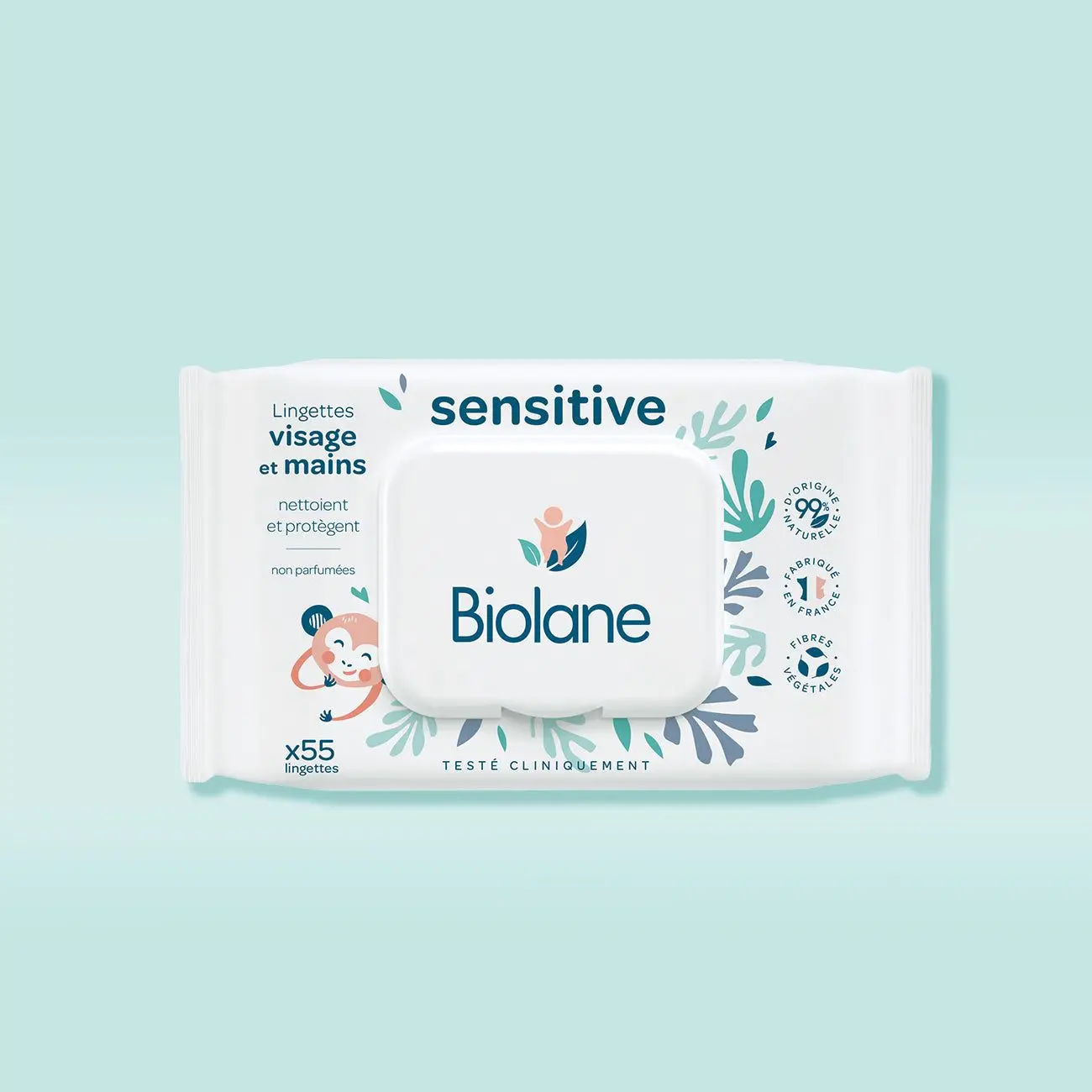 Utierky na ruky a tvár sensitive-55 obrúskov