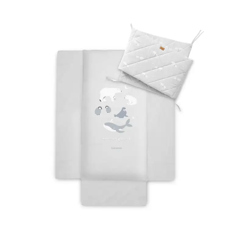 Bonjourbébé 2-dielna bavlnená súprava do postieľky Grey Polaris 0m+