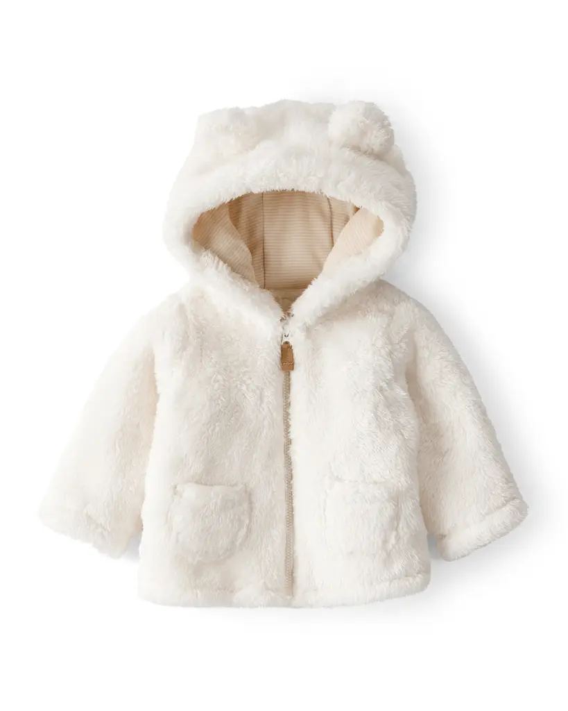 CARTER'S Bunda Sherpa na zips ivory uni NB/veľ.56