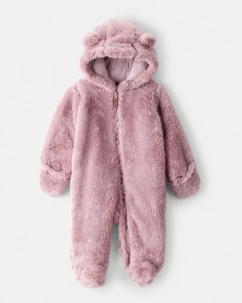 CARTER'S Kombinéza Sherpa na zips pink dievča 3m/veľ.62