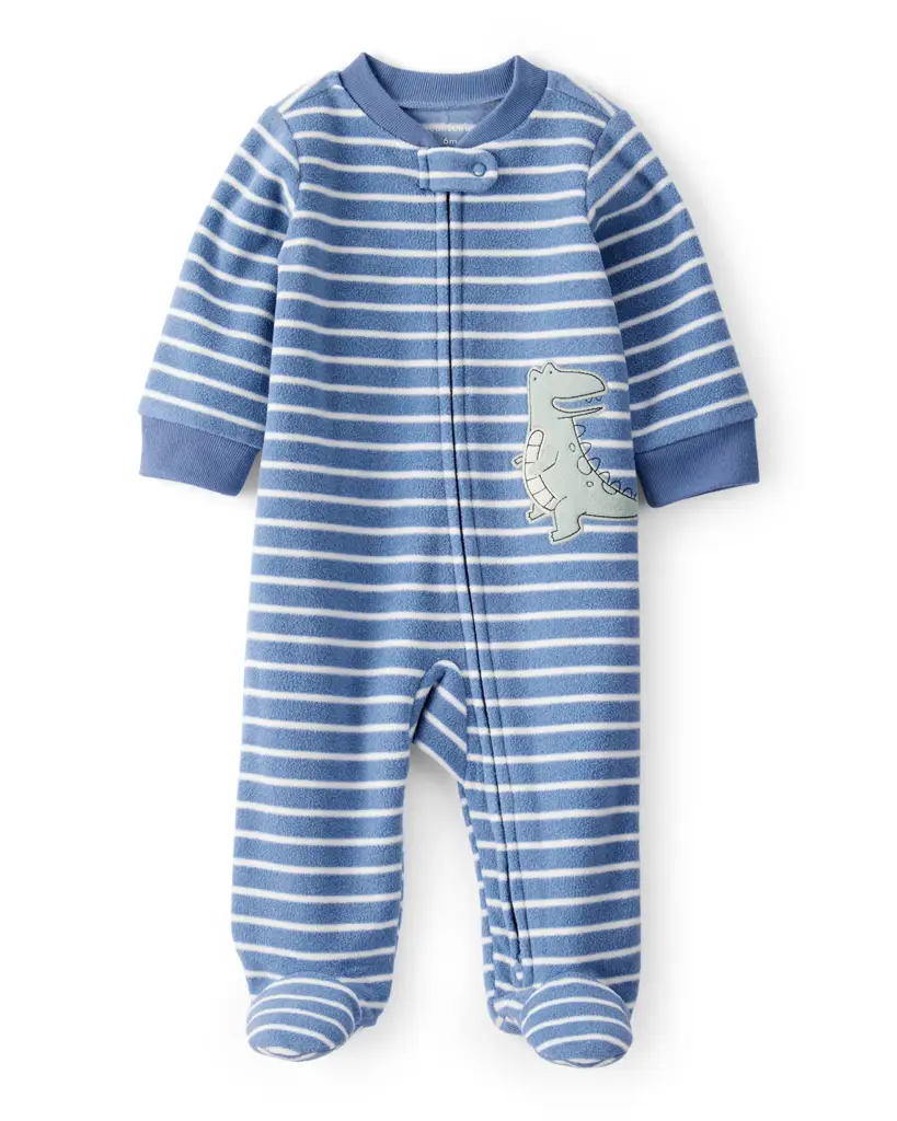 CARTER'S Overal na zips fleece Sleep & Play blue Dino chlapec NB/veľ.56