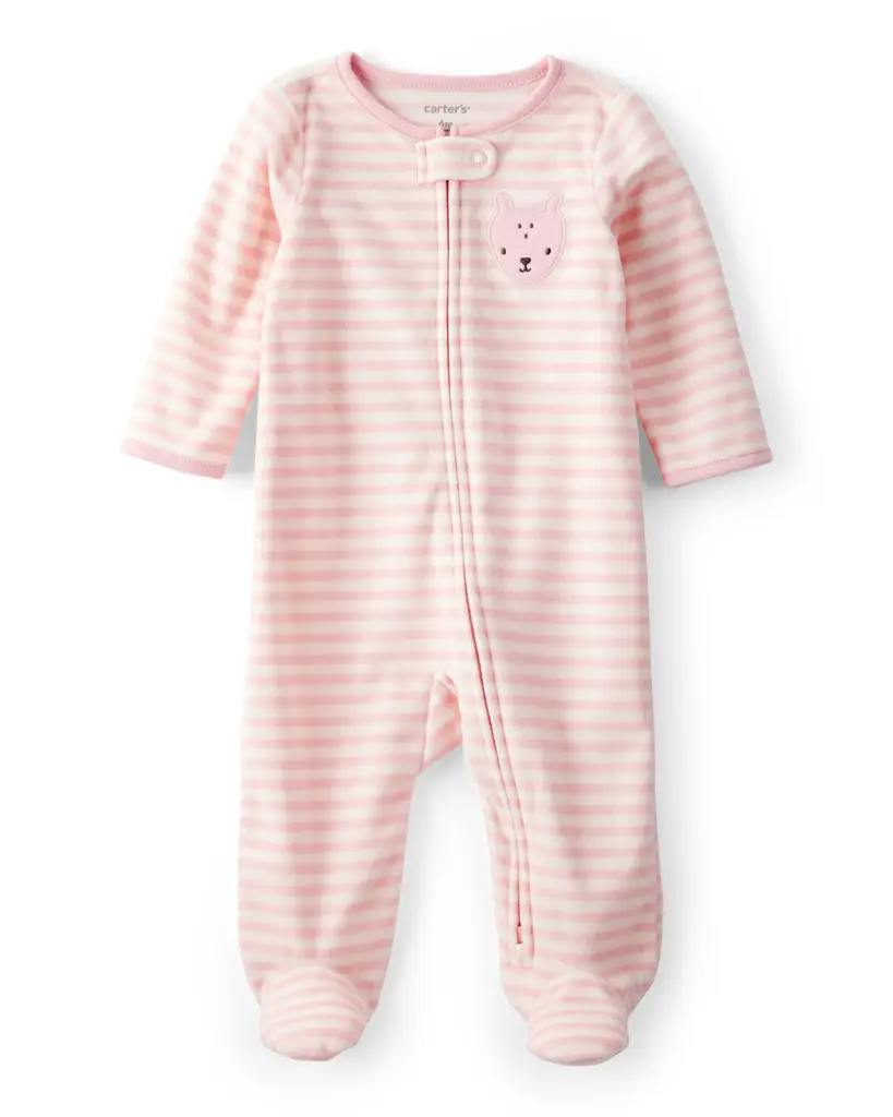 CARTER'S Overal na zips fleece Sleep & Play prink Deer pocket dievča 3m/veľ.62