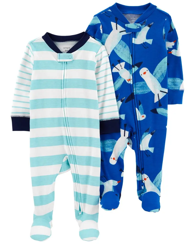 CARTER'S Overal na zips Sleep & Play Blue Seagull chlapec 2ks NB/ veľ. 56