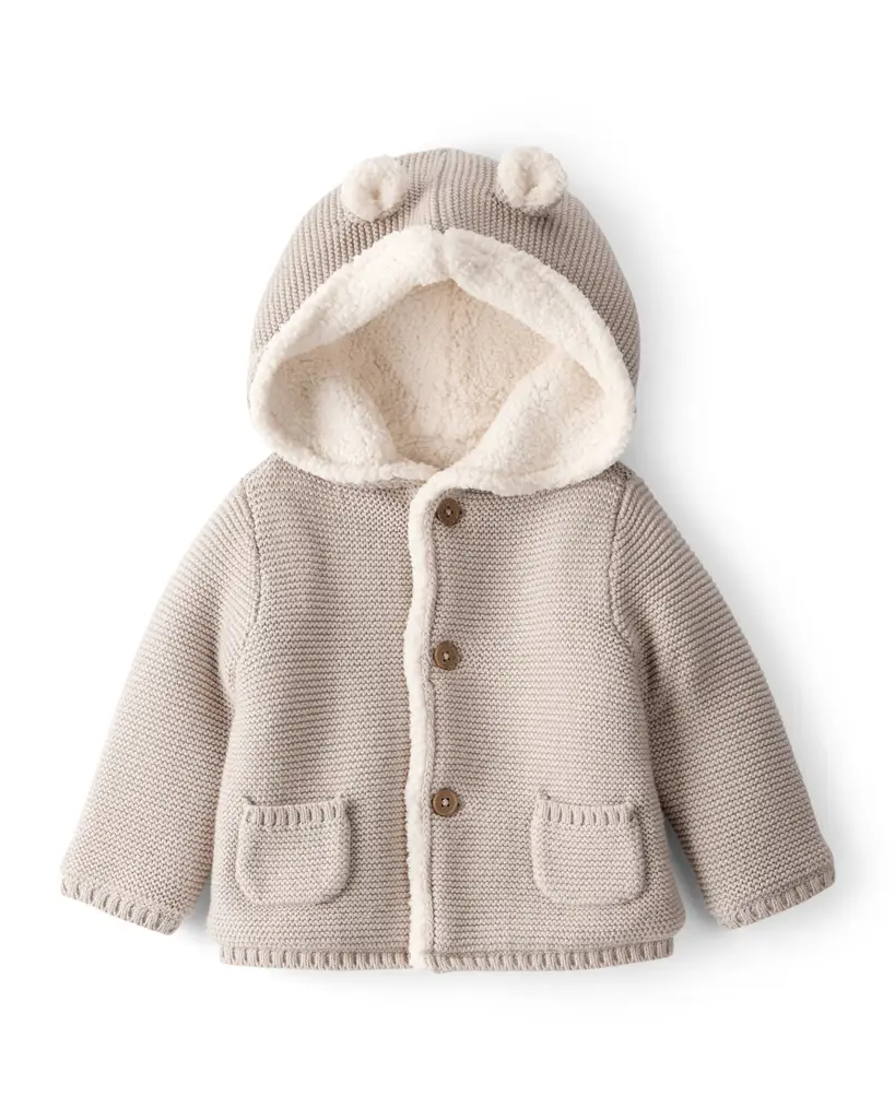 CARTER'S Sveter oteplený prechodný gray chlapec 6m/veľ.68