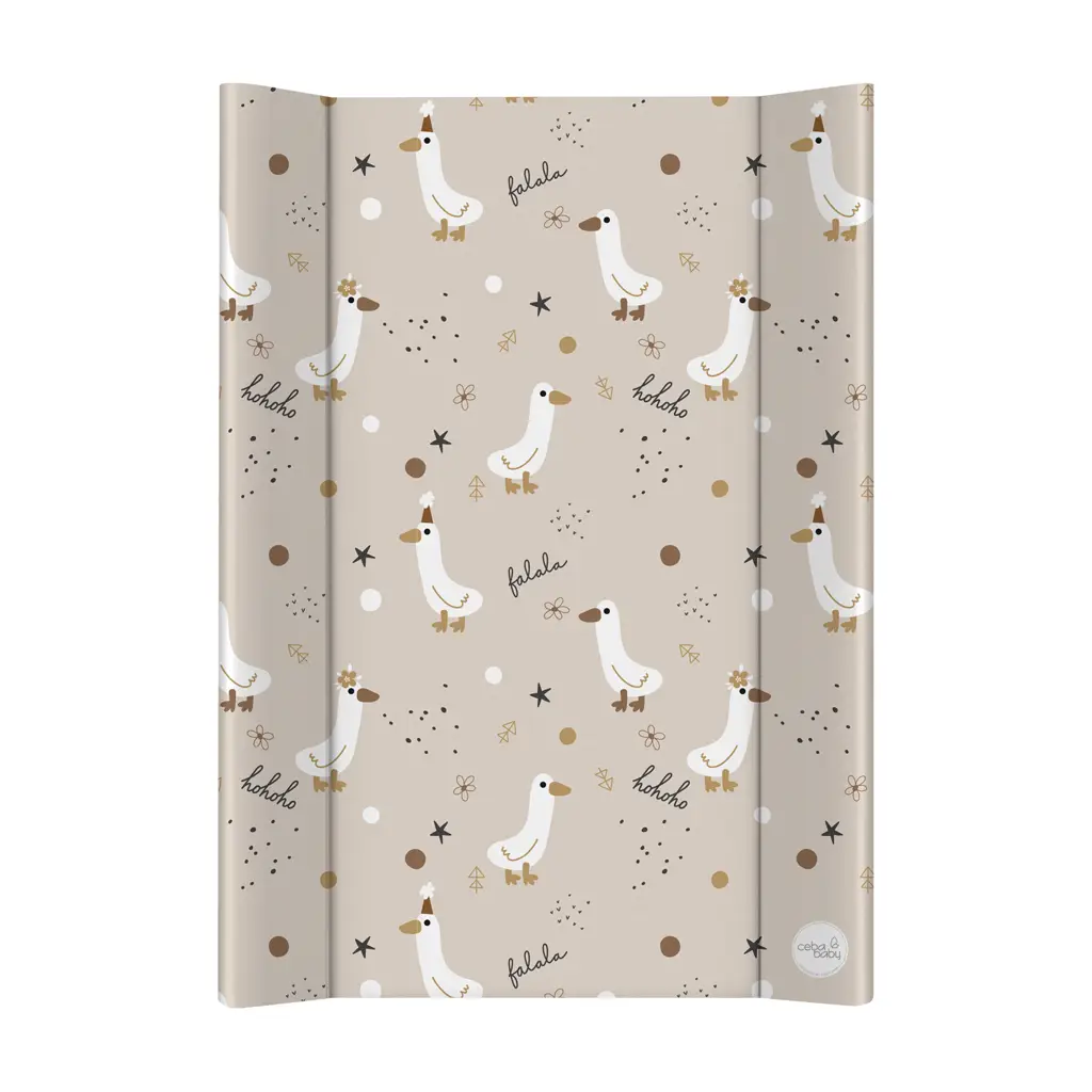 CEBA BABY Podložka prebaľovacia 2-hranná s pevnou doskou (50x70) Basic Crazy Ducks