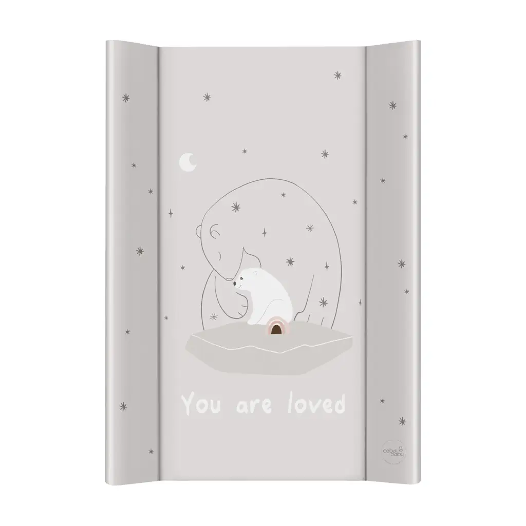 CEBA BABY Podložka prebaľovacia 2-hranná s pevnou doskou (50x70) Basic Polar Bears
