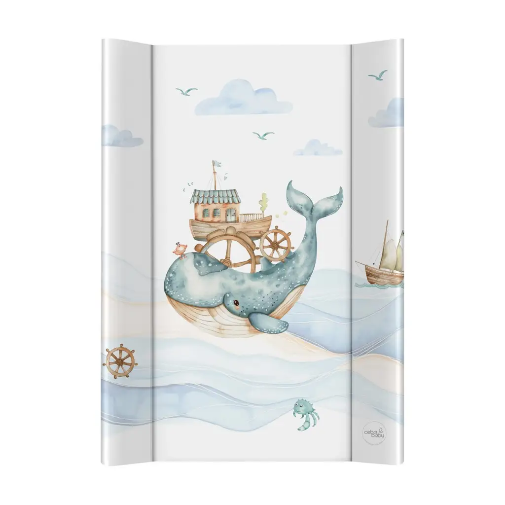 CEBA BABY Podložka prebaľovacia 2-hranná s pevnou doskou (50x70) Ultra Light Ocean Adventure