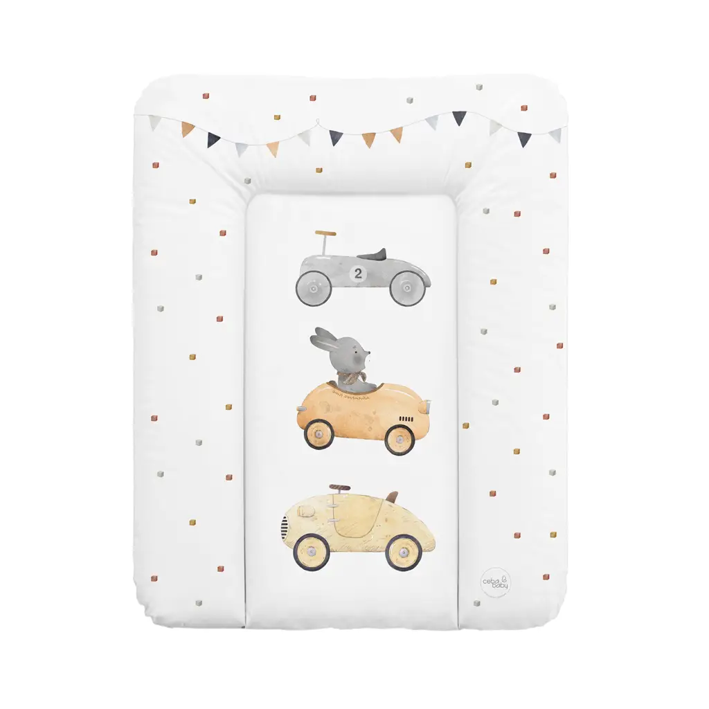 CEBA BABY Podložka prebaľovacia mäkká malá (50x70) Basic Bunny Driver
