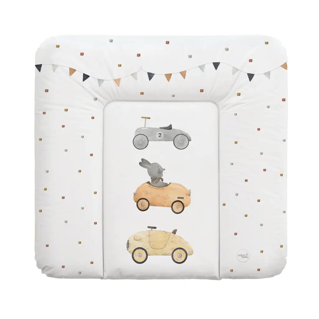 CEBA BABY Podložka prebaľovacia mäkká stredná (75x72) Basic Bunny Driver