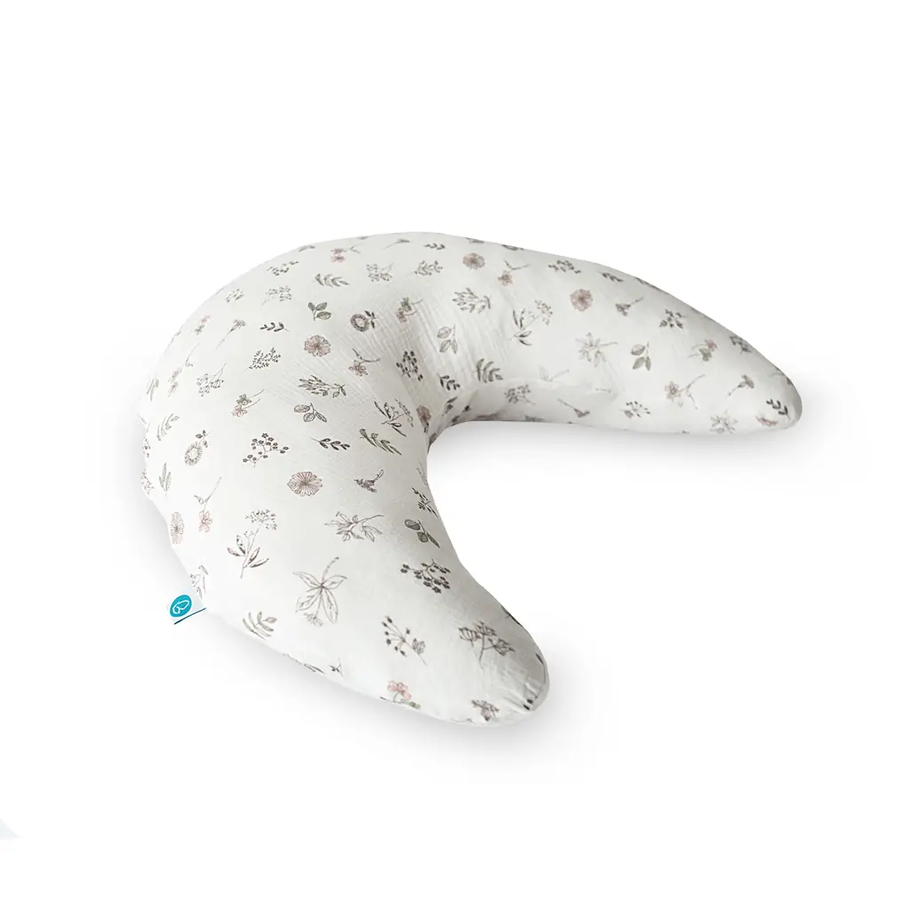 CEBA BABY Vankúš na kojenie HUGGY (150x60x37) Basic Mušelín Small Twigs