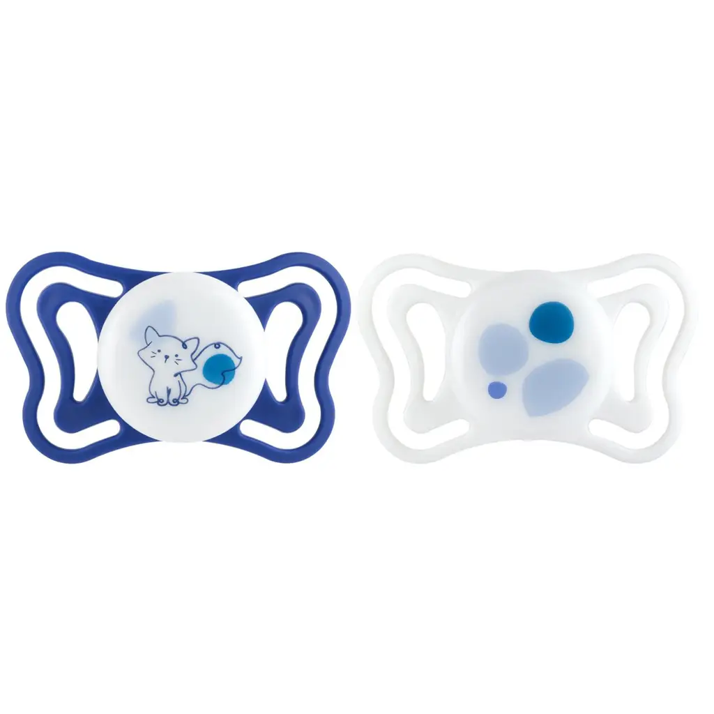 CHICCO Cumlíky Physioforma Light silikónové ortodontické modré 16-36m, 2 ks
