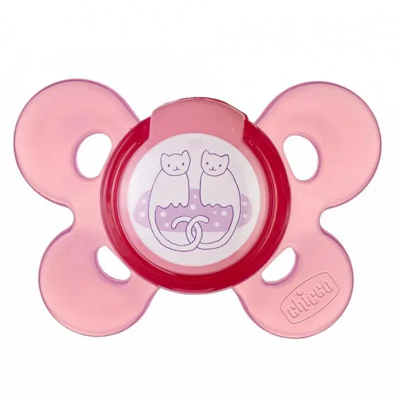 CHICCO Cumlík Physio Comfort, silikonový, 6-12m, růžové, 1 ks
