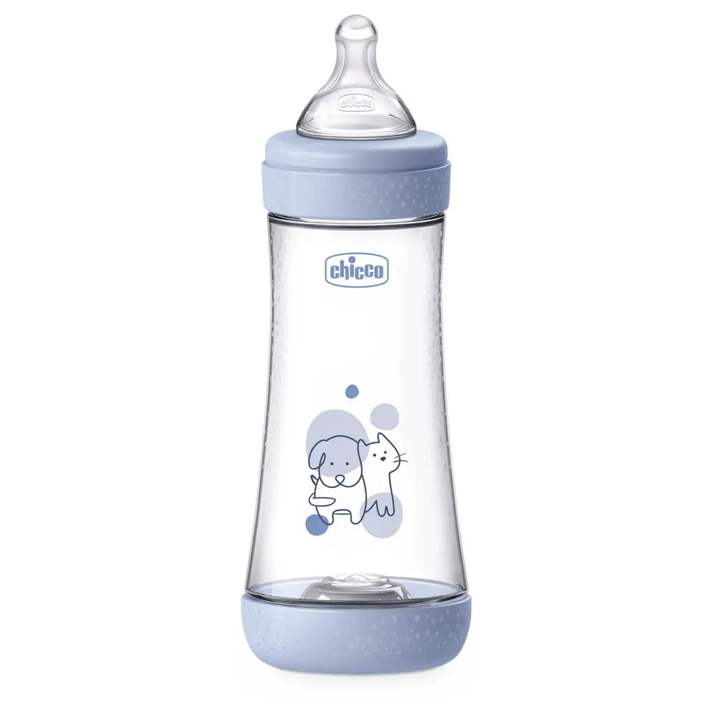 CHICCO Fľaša dojčenská antikoliková Perfect5 300 ml chlapec rýchly prietok 4m+
