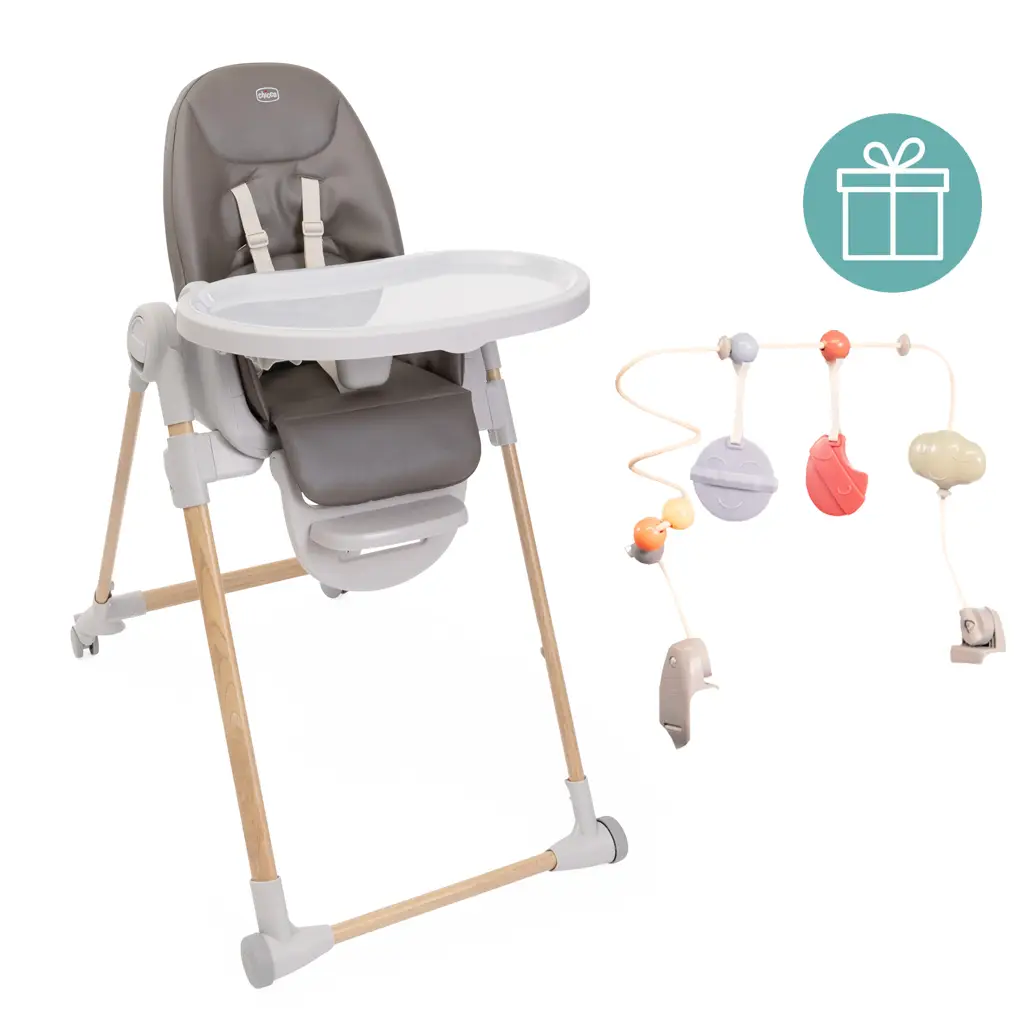 CHICCO Stolička jedálenská Polly Armonia - Scandinavian + Hrazdička Rainbow