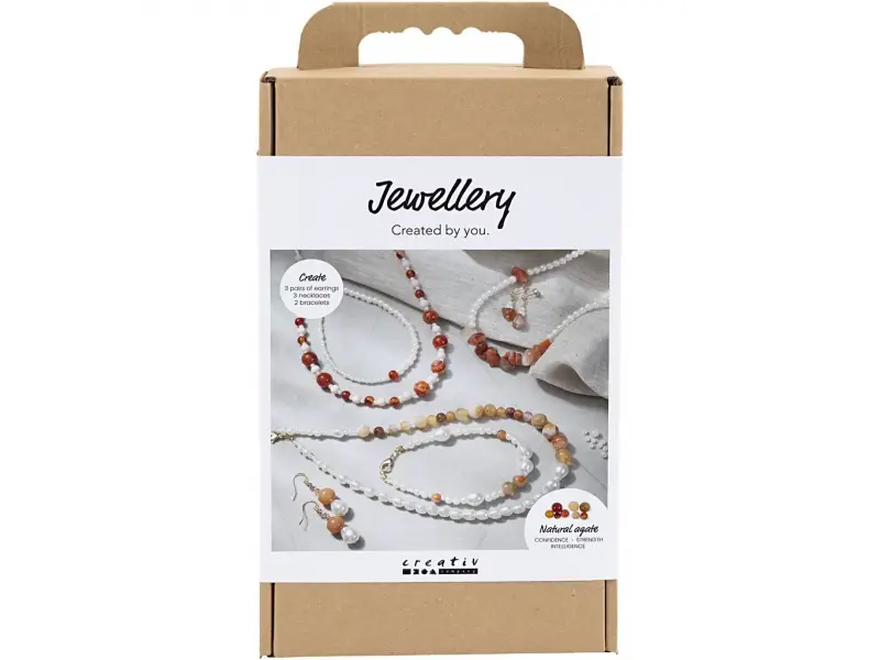 Creativ Company Kreativní sada Šperky s korálky s achátem a jantarem