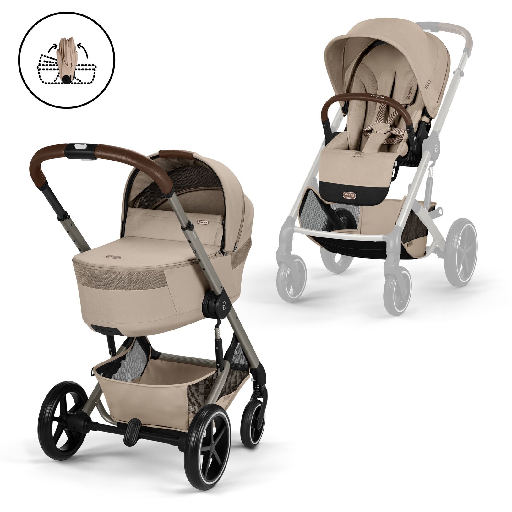 CYBEX BALIOS S LUX Kombinovaný kočík so skladacou vaničkou TAUPE ALMOND BEIGE 2026