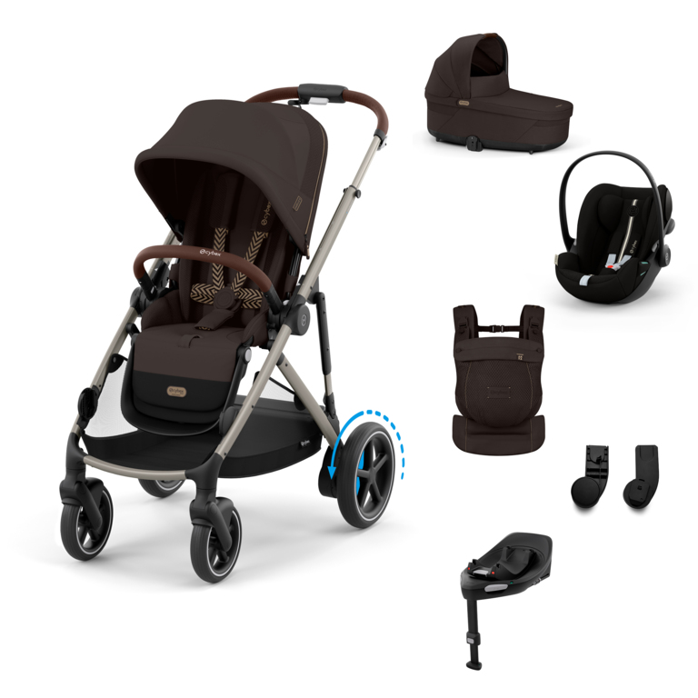 Cybex E-Gazelle S BUNDLE SET M + nosič AMYA 2026 -  Chocolate Brown - Taupe Rám