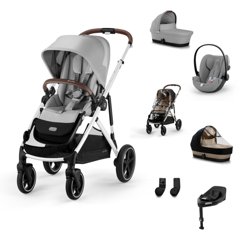 Cybex Gazelle S Kombinovaný kočík SET XL -  Stone grey - Silver Rám