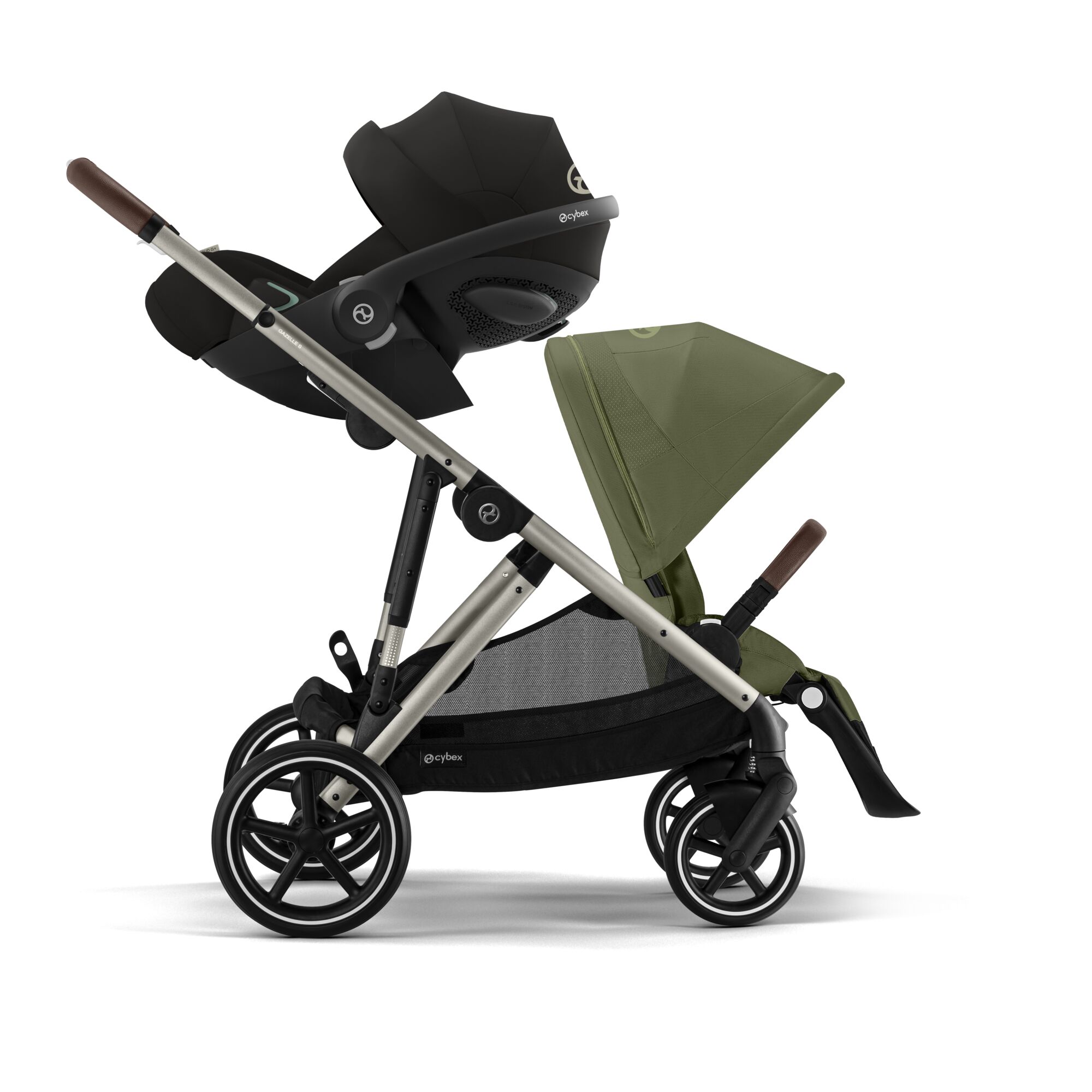 Cybex Gazelle S Kombinovaný kočík SET S - Moss Green - Taupe Rám