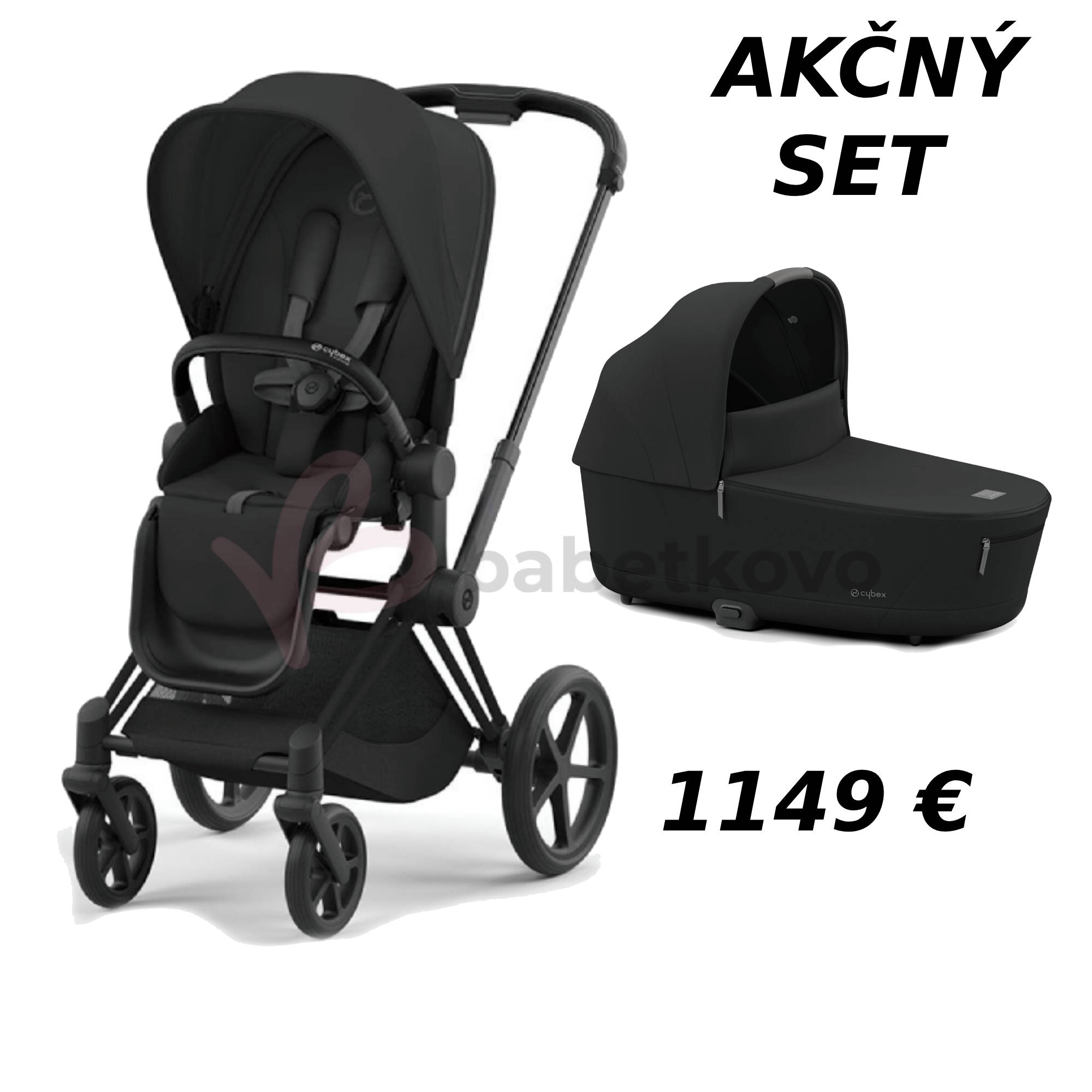 CYBEX PRIAM 4 AKČNÝ SET MATT BLACK Sepia Black