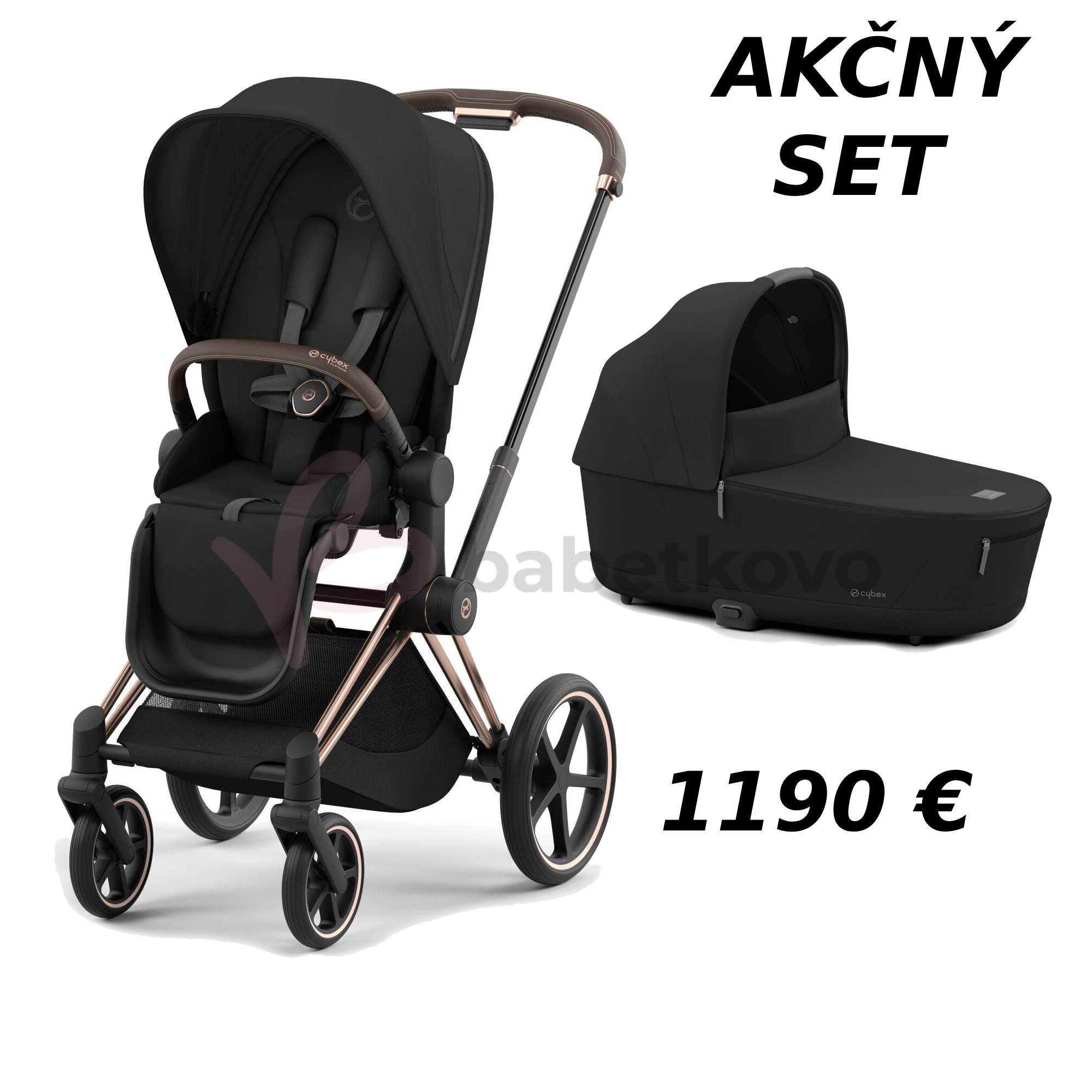 CYBEX PRIAM 4 AKČNÝ SET ROSEGOLD Sepia Black