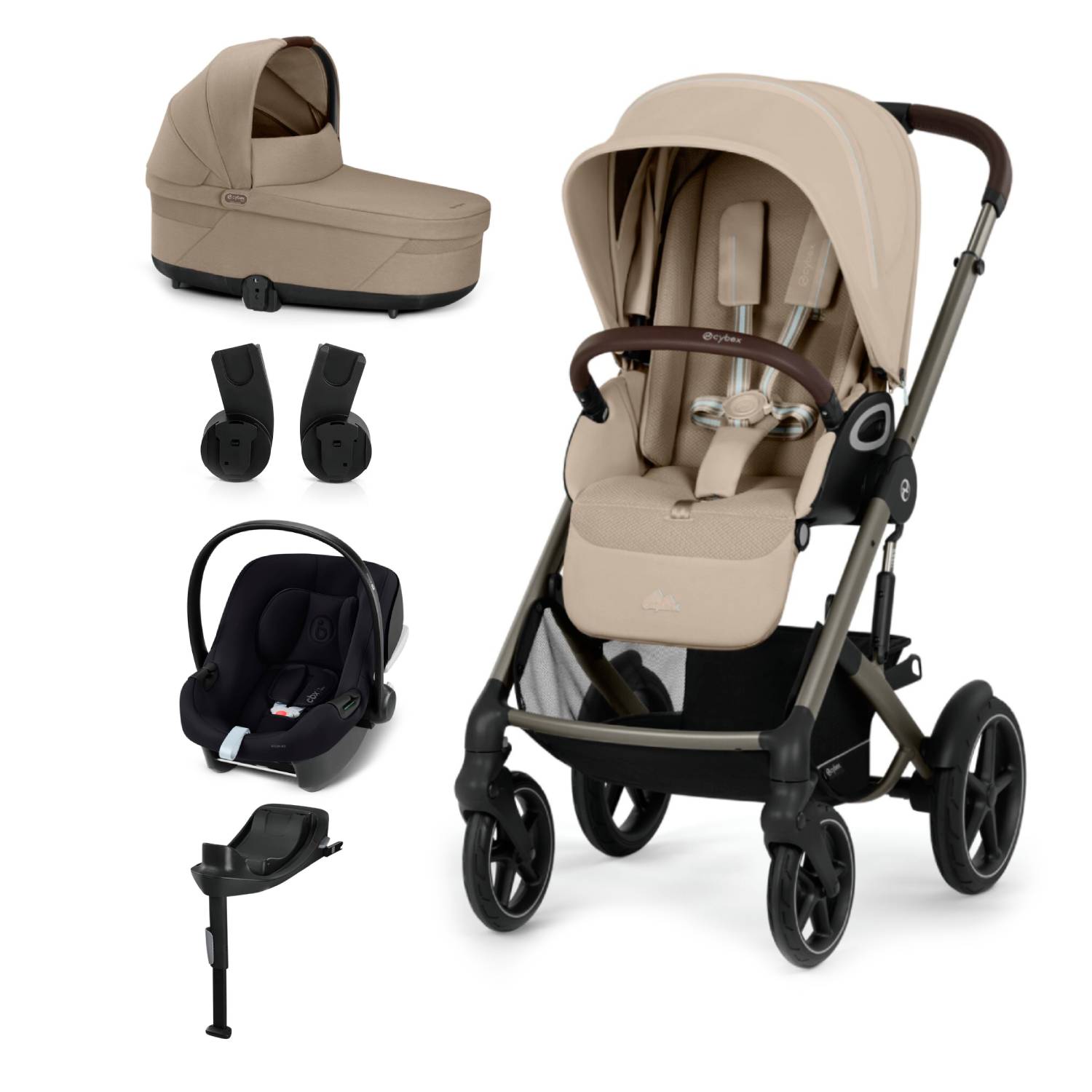 CYBEX Kombinovaný kočík TALOS S LUX Almond Beige - taupe rám
