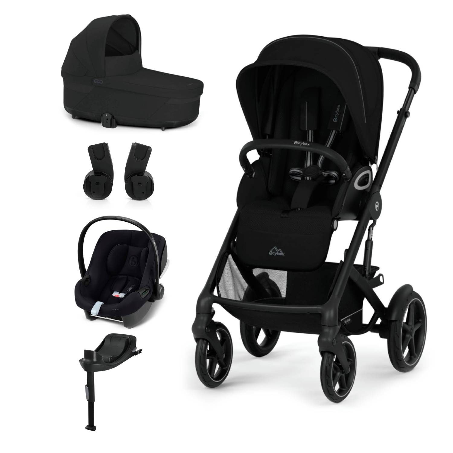 CYBEX Kombinovaný kočík TALOS S LUX Moon Black - black rám