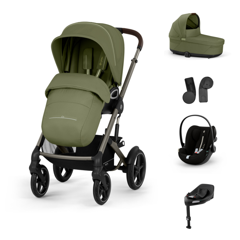 CYBEX Kombinovaný kočík TALOS S LUX SET M - Moss Green - taupe rám