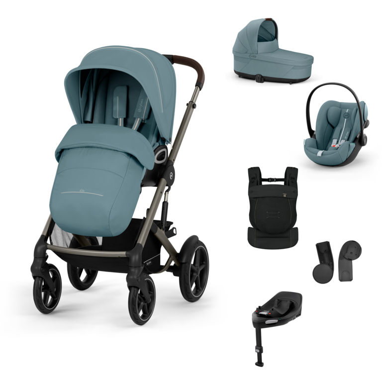 CYBEX TALOS S LUX SET BUNDLE SET M + nosič AMYA 2026 Stormy Blue - taupe rám