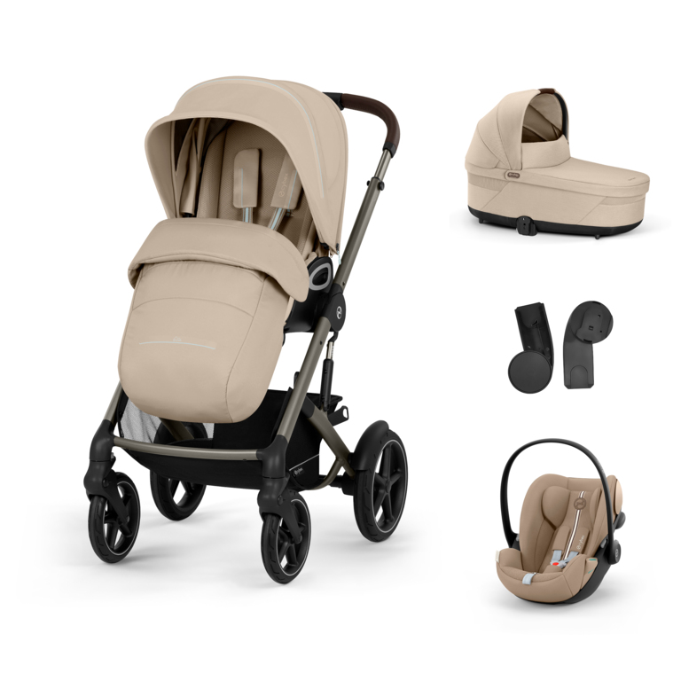 CYBEX Kombinovaný kočík TALOS S LUX SET S - Almond Beige - taupe rám