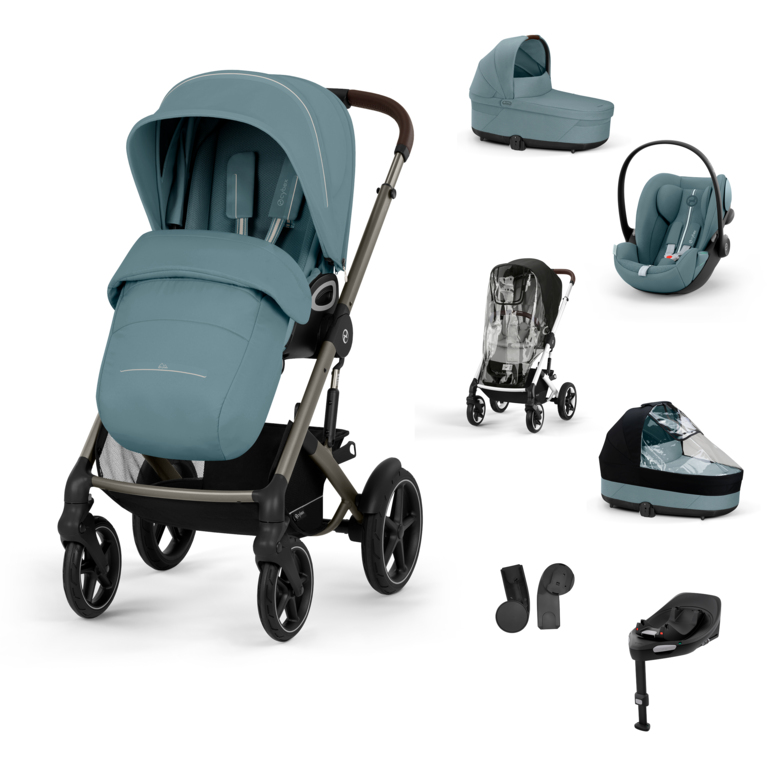 CYBEX Kombinovaný kočík TALOS S LUX SET XL - Stormy Blue - taupe rám
