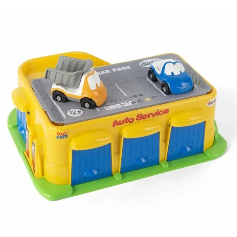 DANTOY Fun Cars autoservis s 2 autíčkami 3ks 12m+