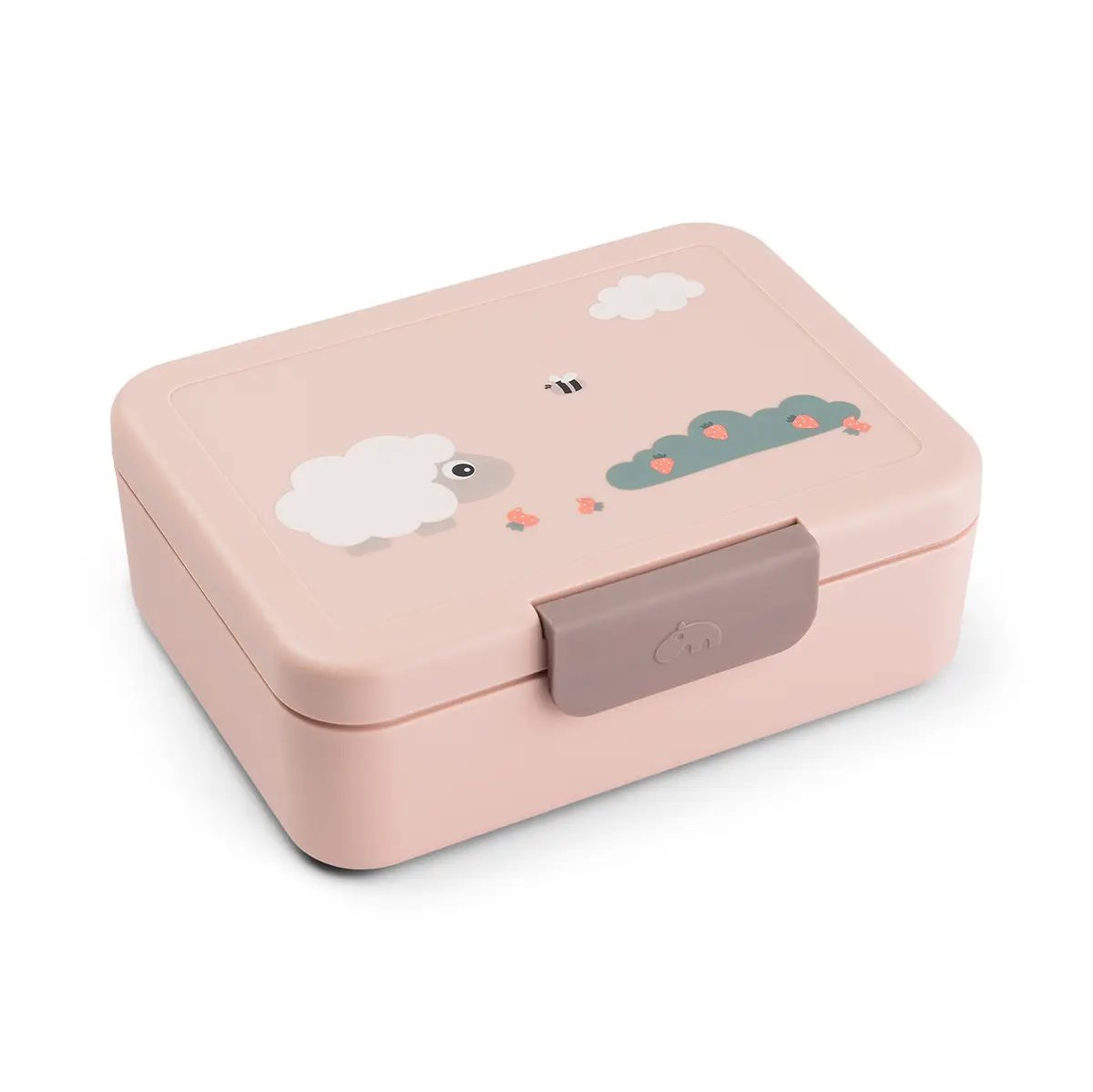 DONE BY DEER Dětská svačinová krabička Tiny Farm - růžová