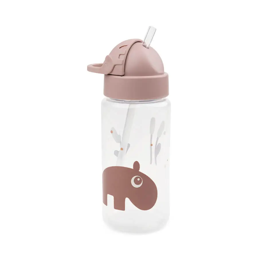 DONE BY DEER Fľaša so slamkou Ozzo - ružová