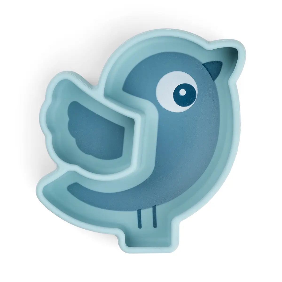 DONE BY DEER Silikonový talíř stick and stay Birdie - modrý