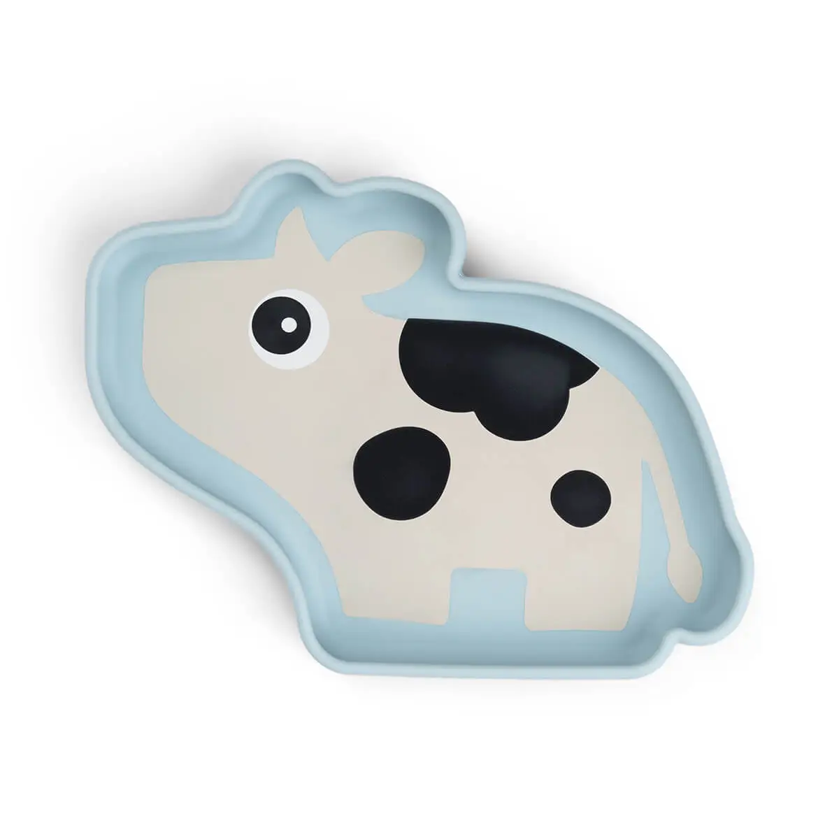 DONE BY DEER Silikonový talíř Stick and Stay Dotti - modrý