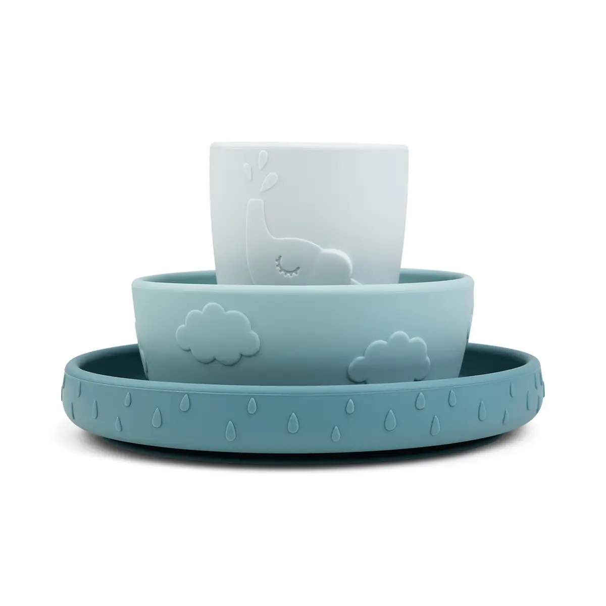 DONE BY DEER Stick and stay jídelní set Deer friends - modrý