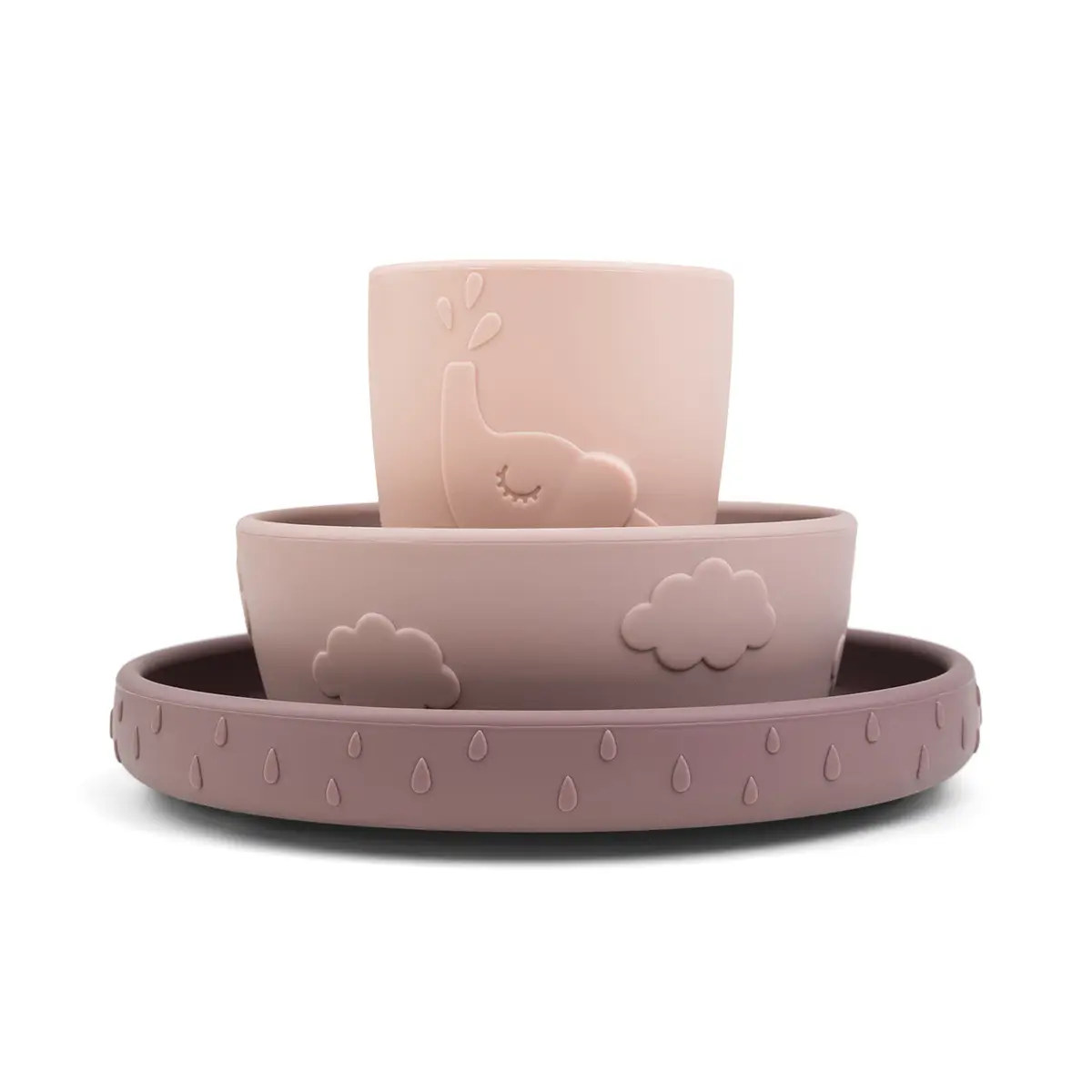 DONE BY DEER Stick and stay jídelní set Deer friends - růžový